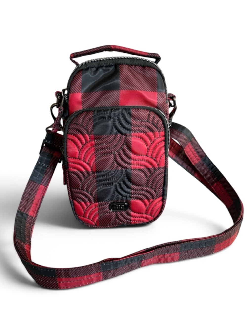 Lug Skeeter Mini Convertible Crossbody in Bag styled in
Buffalo Check Red Plaid
